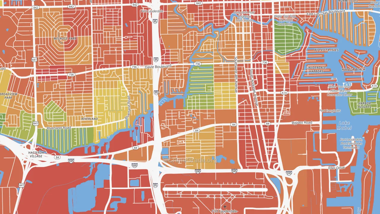 River Oaks, Fort Lauderdale, FL Map of Assault Rates