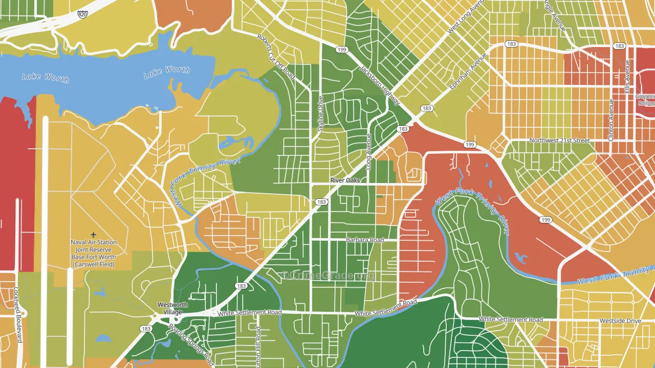River Oaks, TX Map of Assault Rates