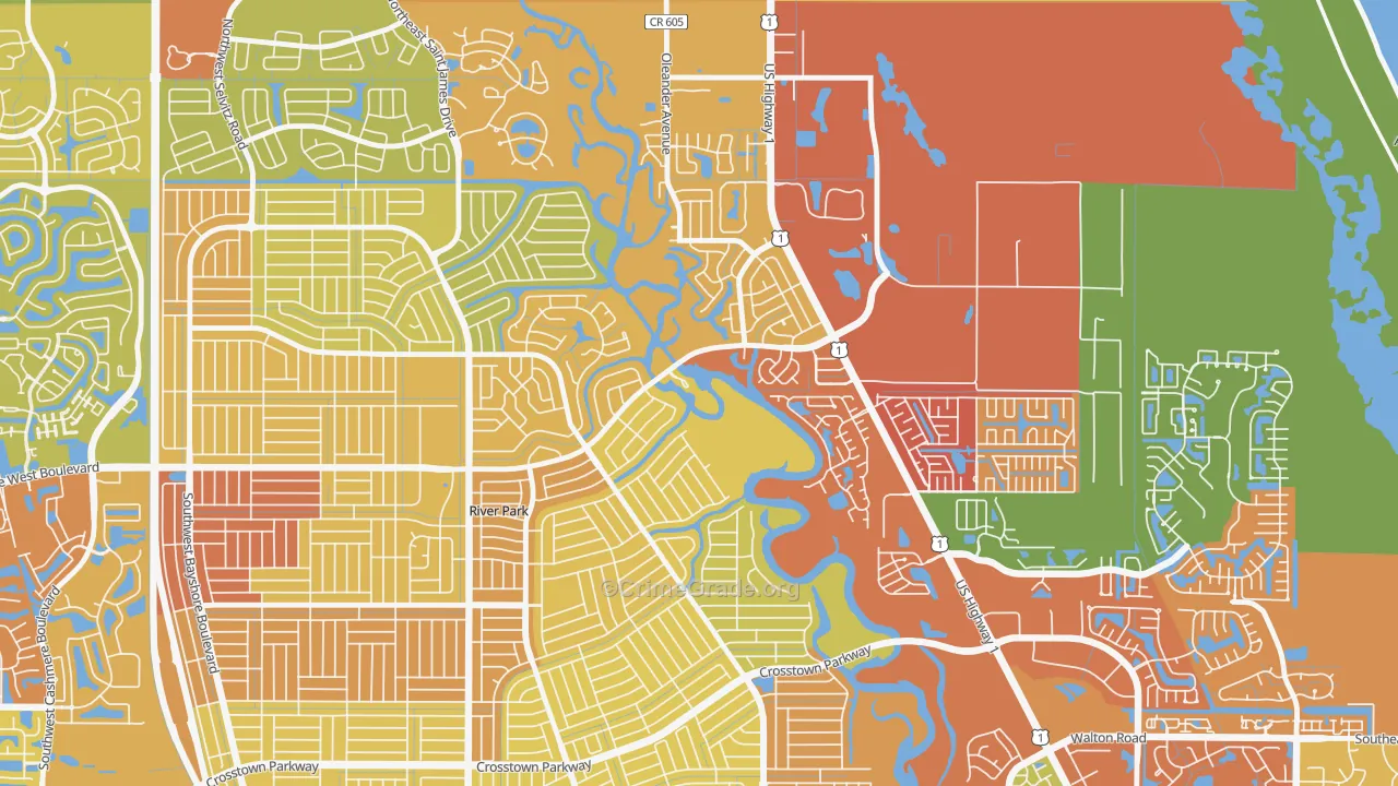 River Park, Port St. Lucie, FL Map of Assault Rates