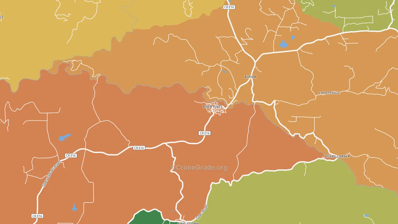 River Pines, CA Map of Assault Rates