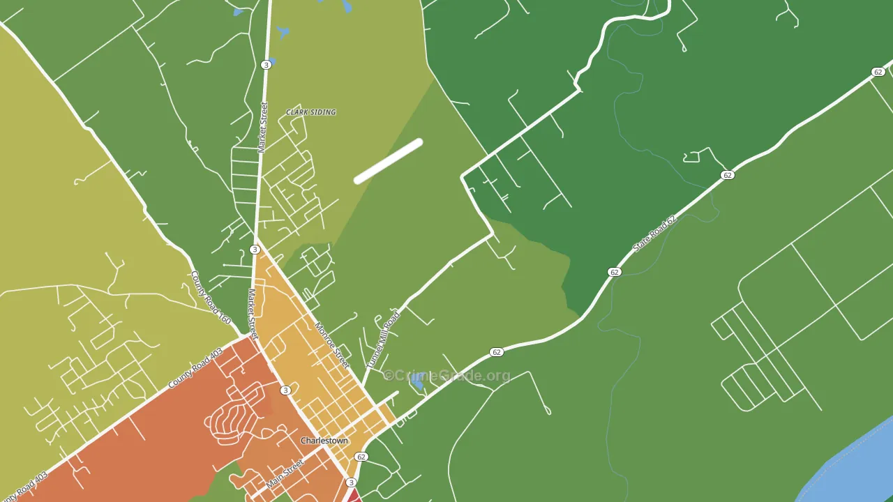 River Ridge, IN Map of Assault Rates