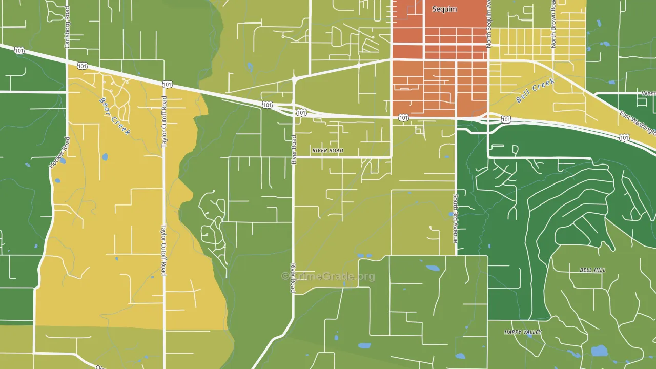 River Road, WA Map of Assault Rates