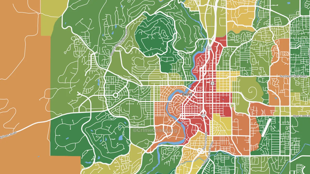 River West, Bend, OR Map of Assault Rates