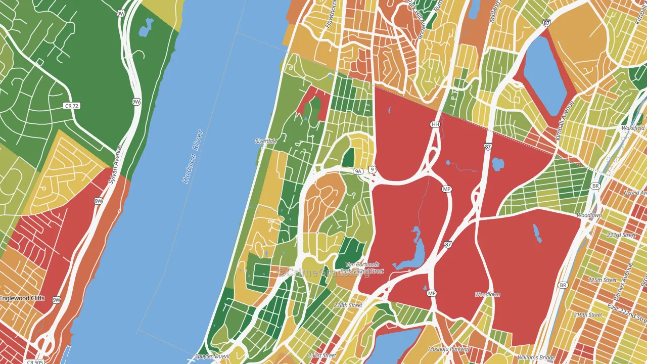 Riverdale, Bronx, NY Map of Assault Rates