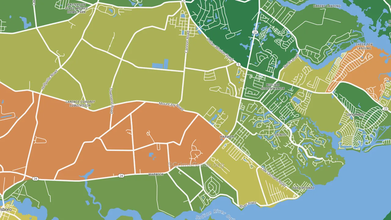 Riverdale, DE Map of Assault Rates
