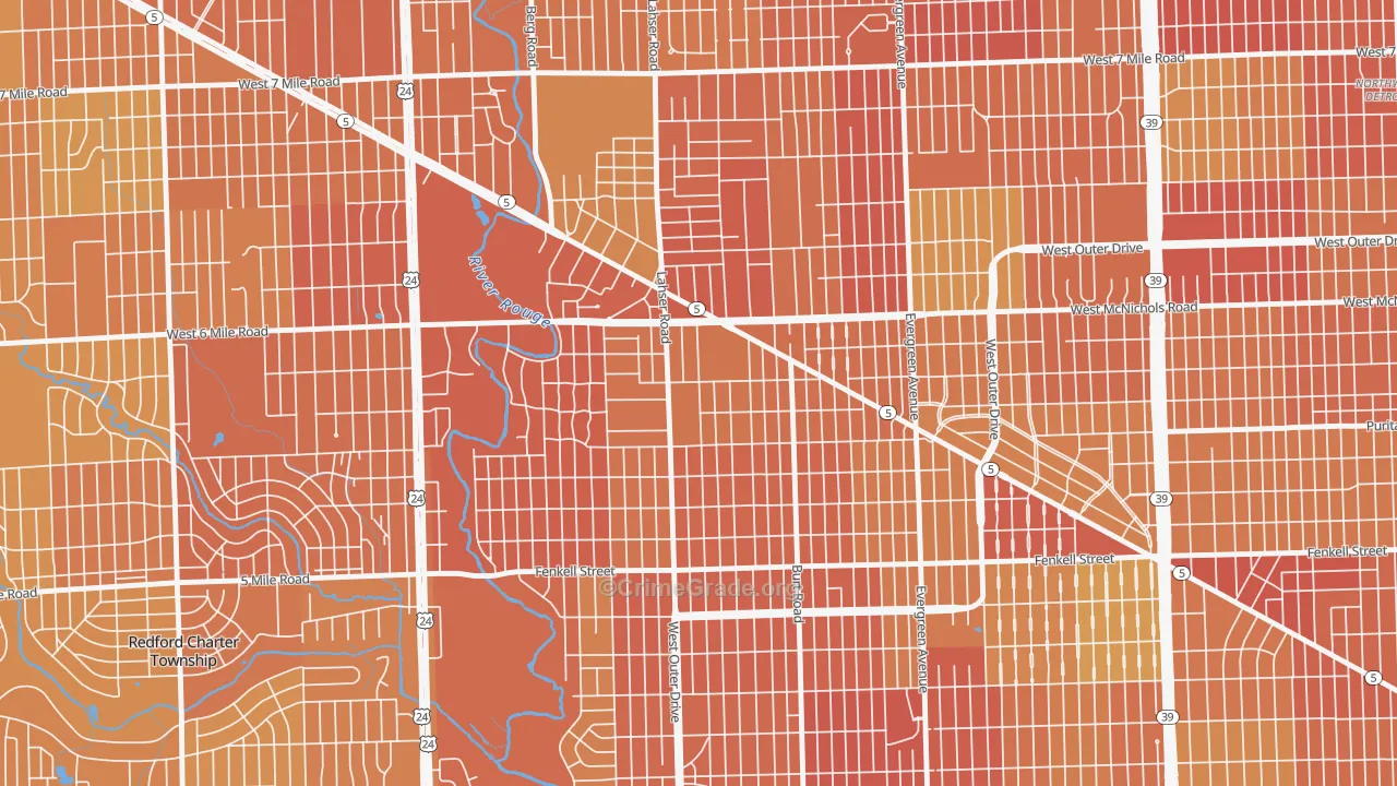Riverdale, Detroit, MI Map of Assault Rates
