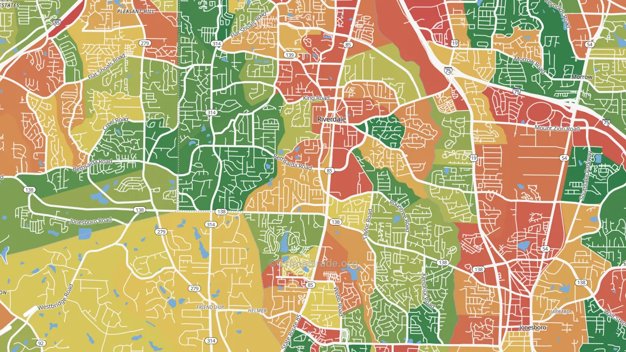 Riverdale, GA Map of Assault Rates