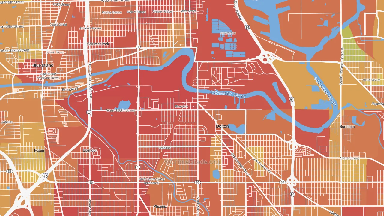 Riverdale, IL Map of Assault Rates
