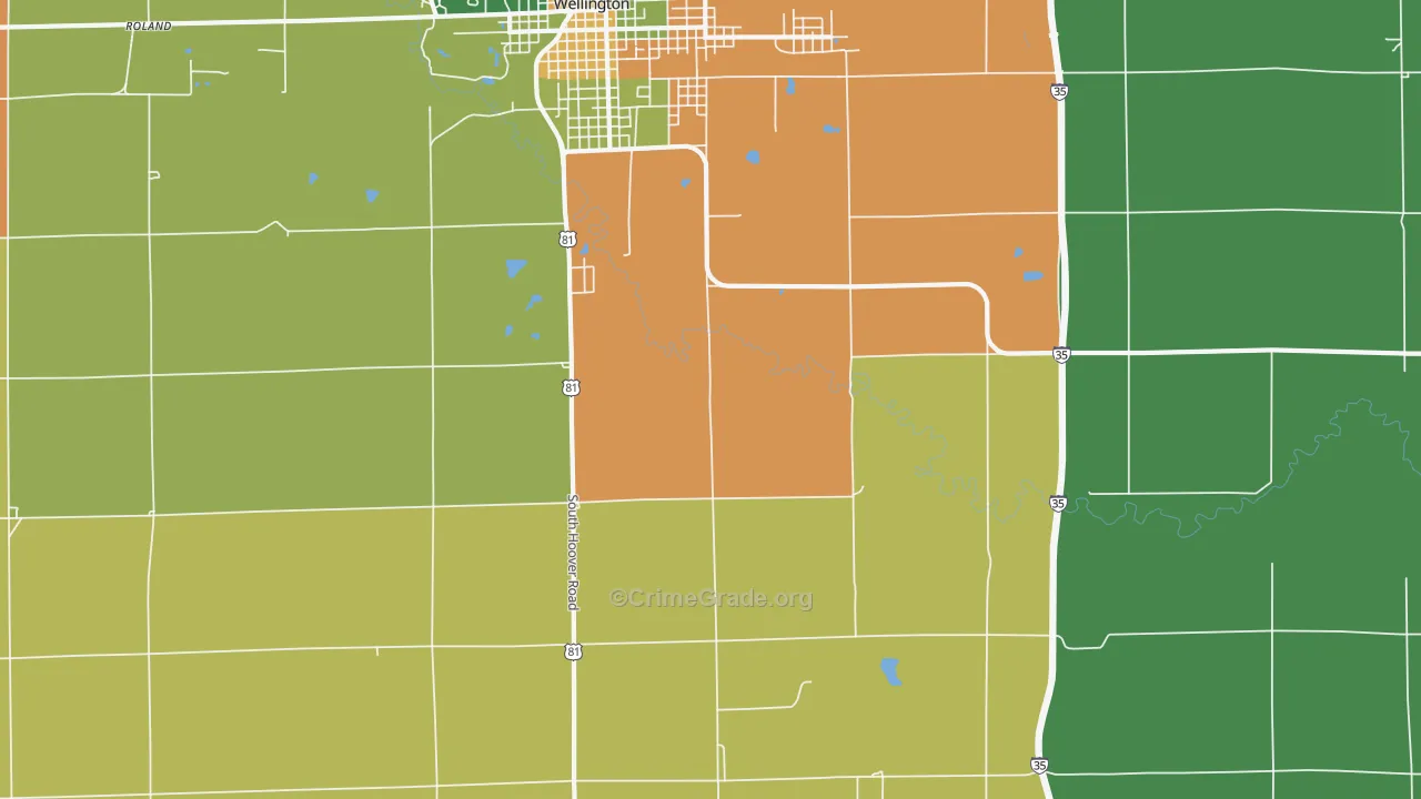 Riverdale, KS Map of Assault Rates