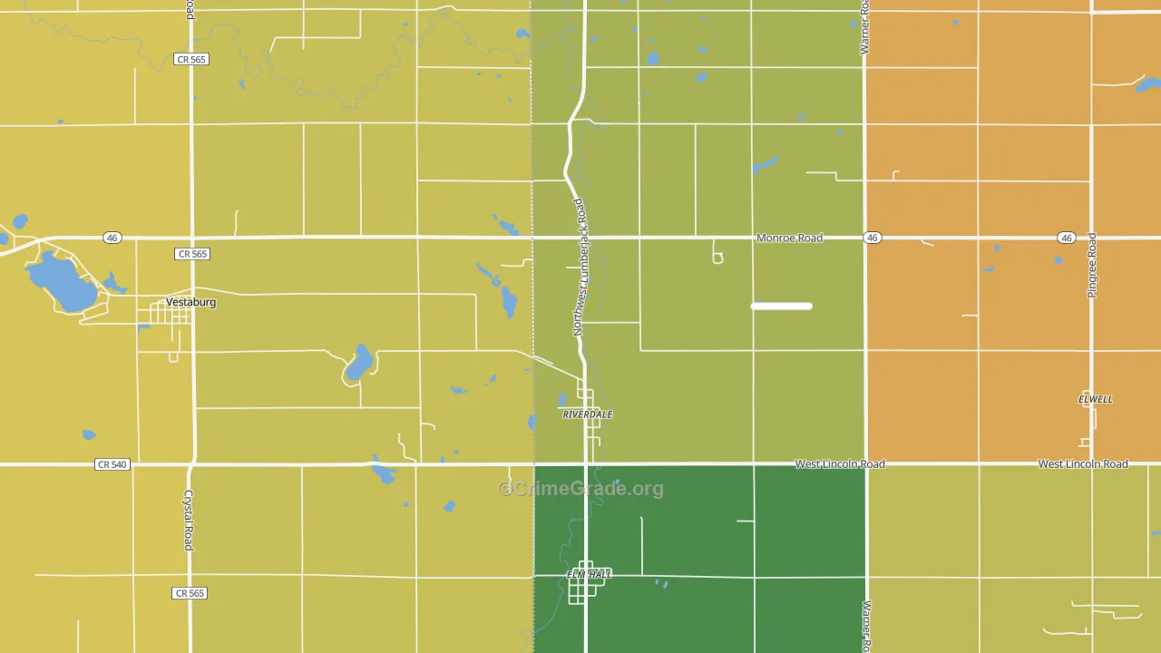 Riverdale, MI Map of Assault Rates