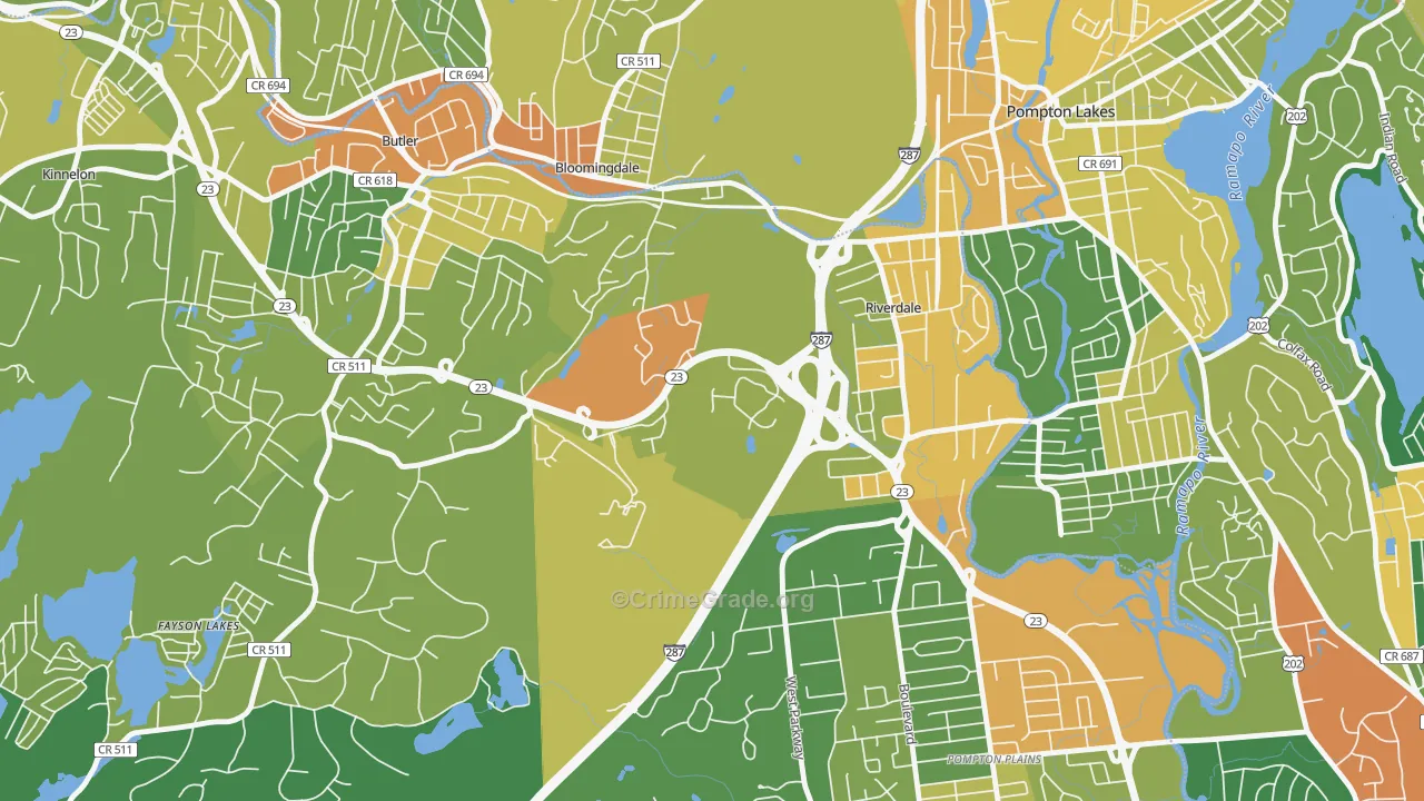 Riverdale, NJ Map of Assault Rates