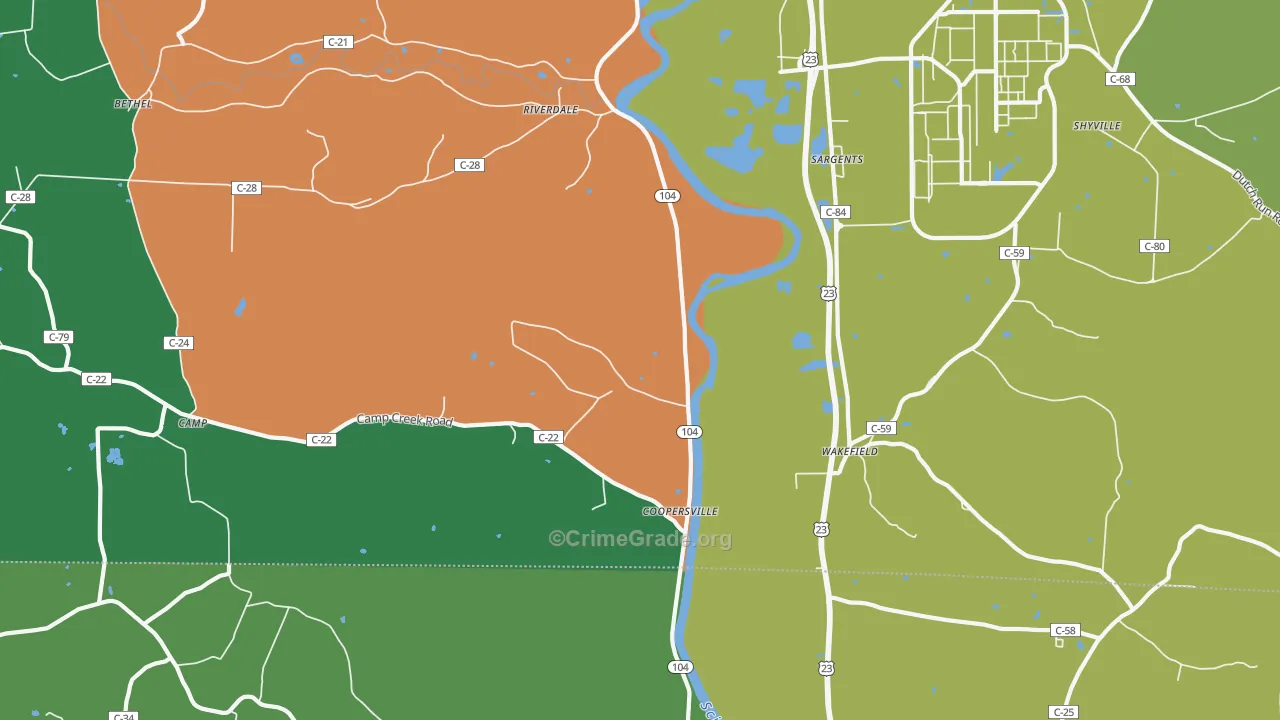 Riverdale, OH Map of Assault Rates