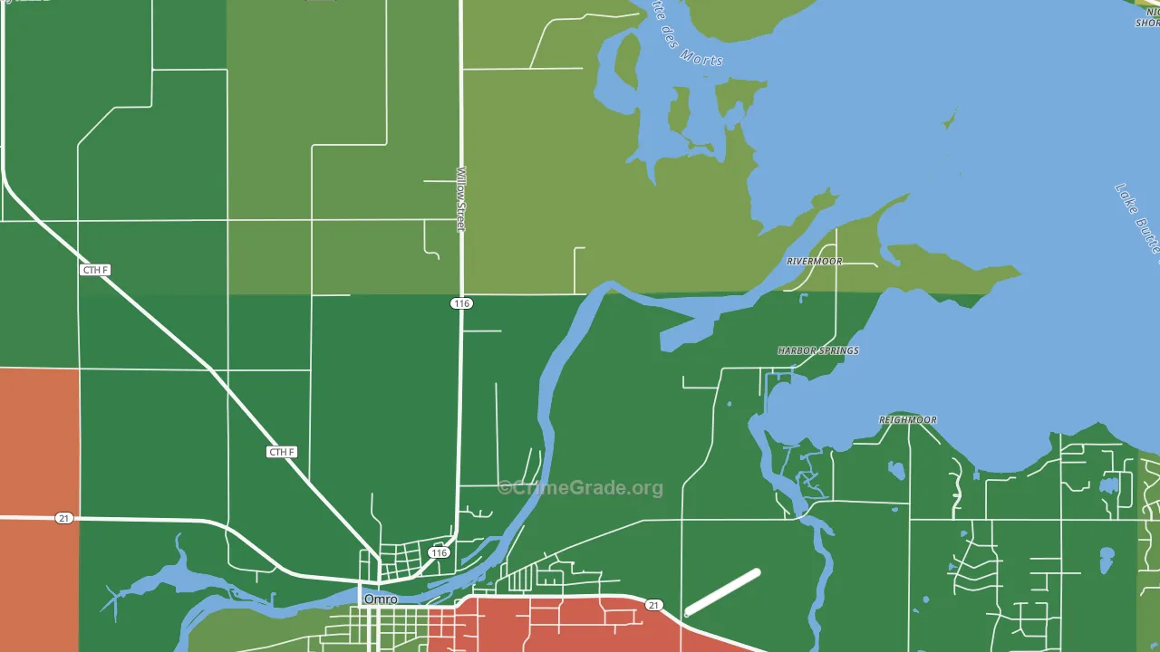 Rivermoor, WI Map of Assault Rates