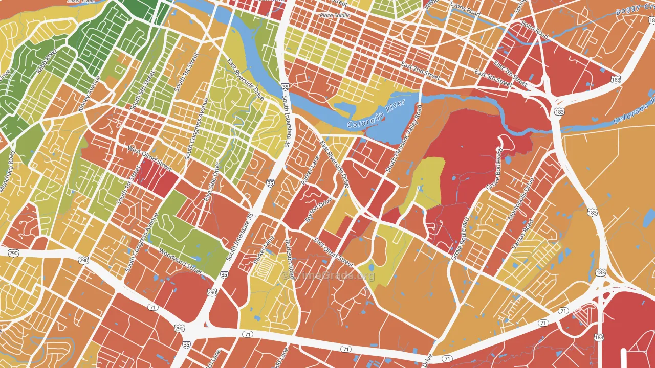 Riverside, Austin, TX Map of Assault Rates