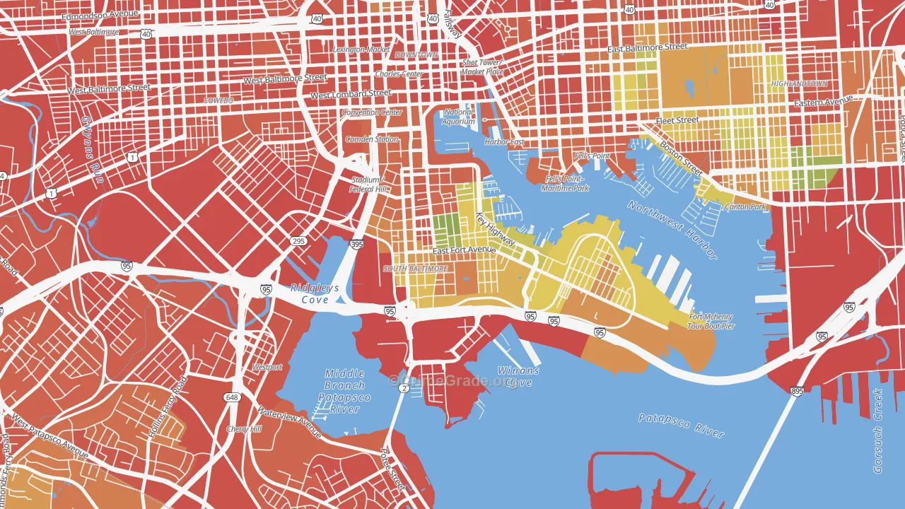 Riverside, Baltimore, MD Map of Assault Rates
