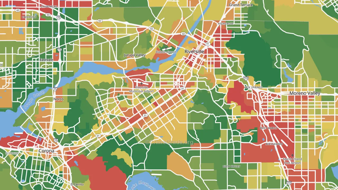 Riverside, CA Map of Assault Rates