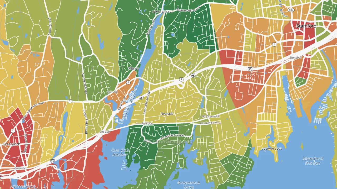 Riverside, CT Map of Assault Rates