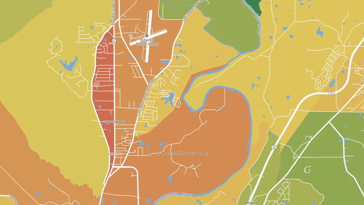 Riverside, GA Map of Assault Rates