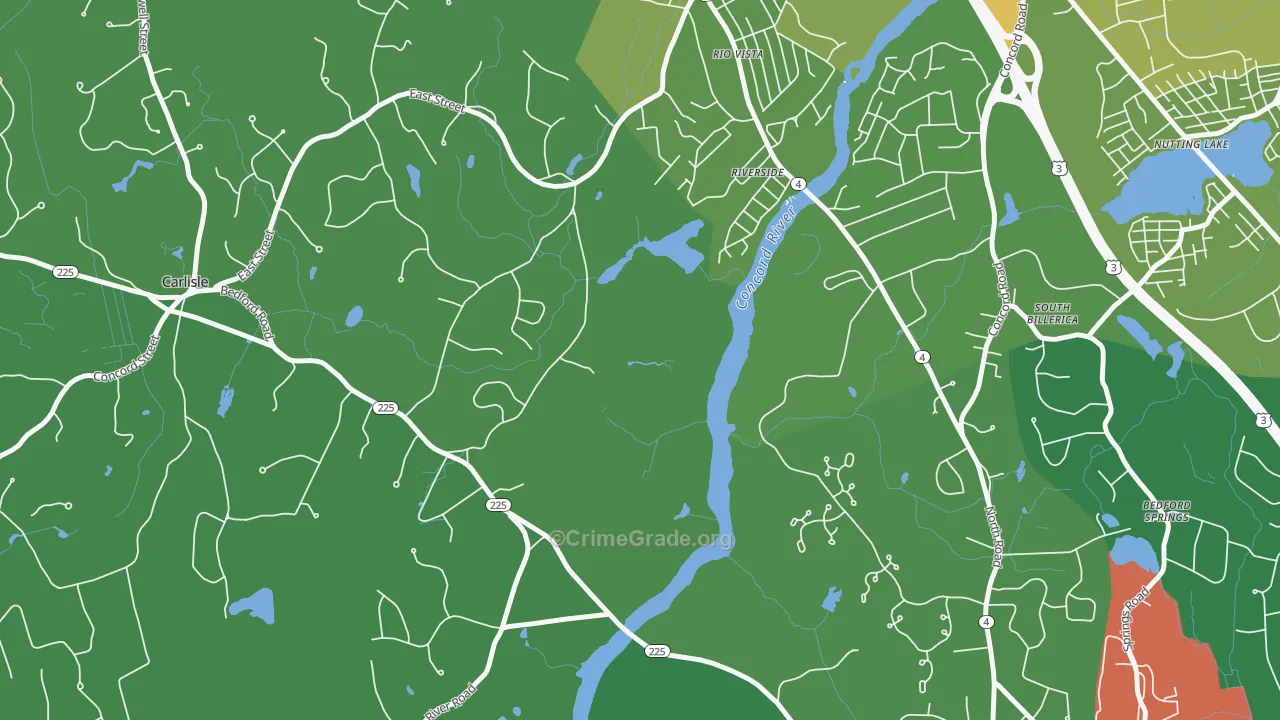 Riverside, MA Map of Assault Rates