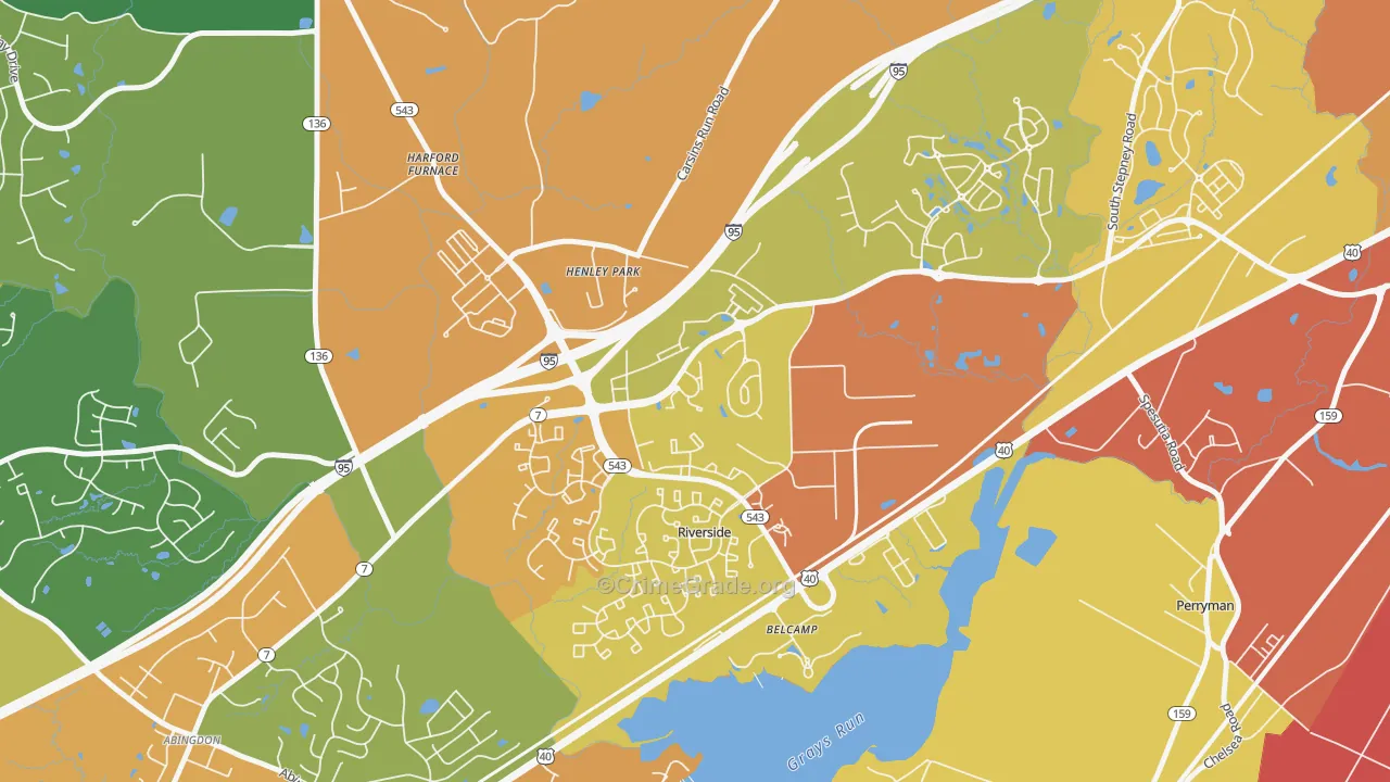 Riverside, MD Map of Assault Rates