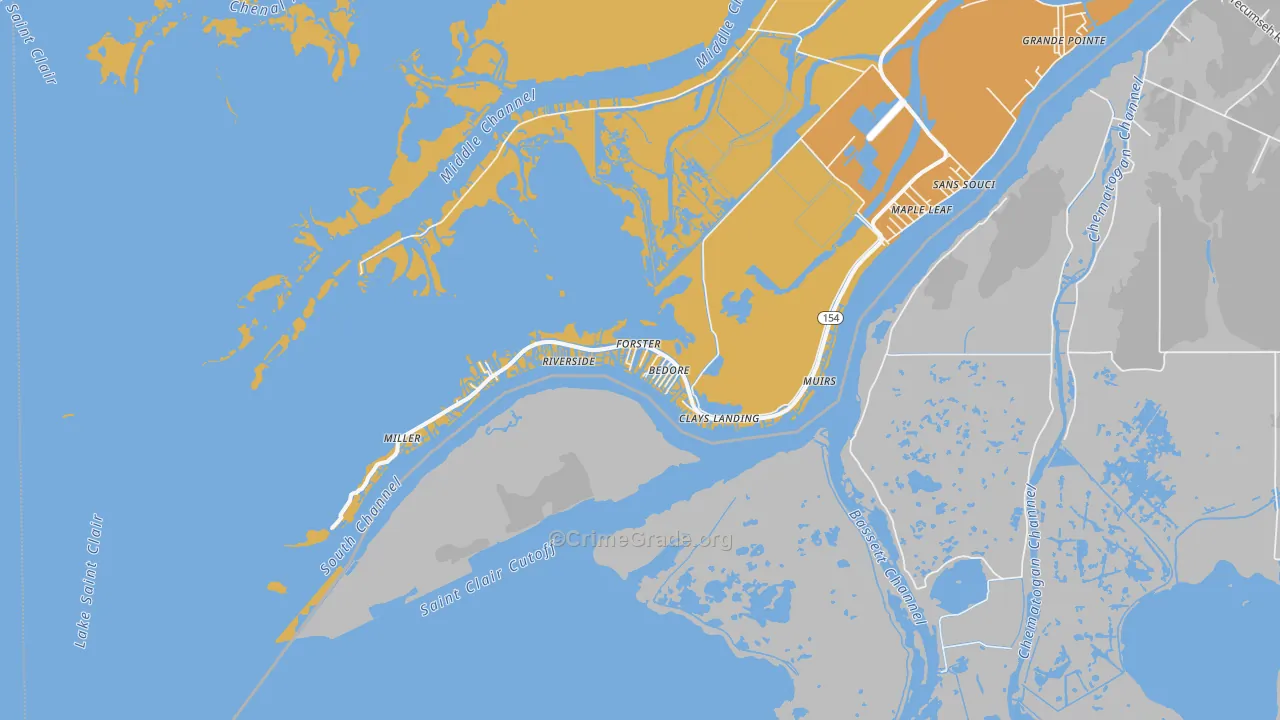 Riverside, MI Map of Assault Rates