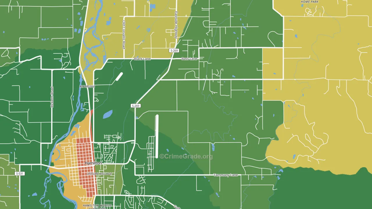 Riverside, MT Map of Assault Rates