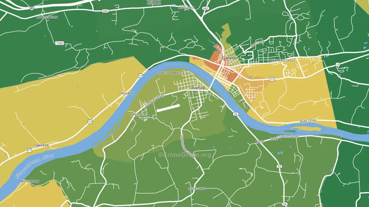 Riverside, PA Map of Assault Rates