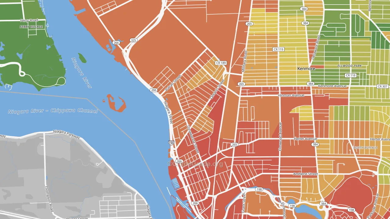 Riverside Park, Buffalo, NY Map of Assault Rates