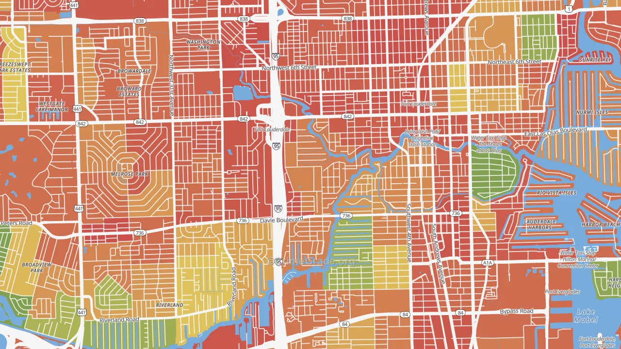 Riverside Park, Fort Lauderdale, FL Map of Assault Rates