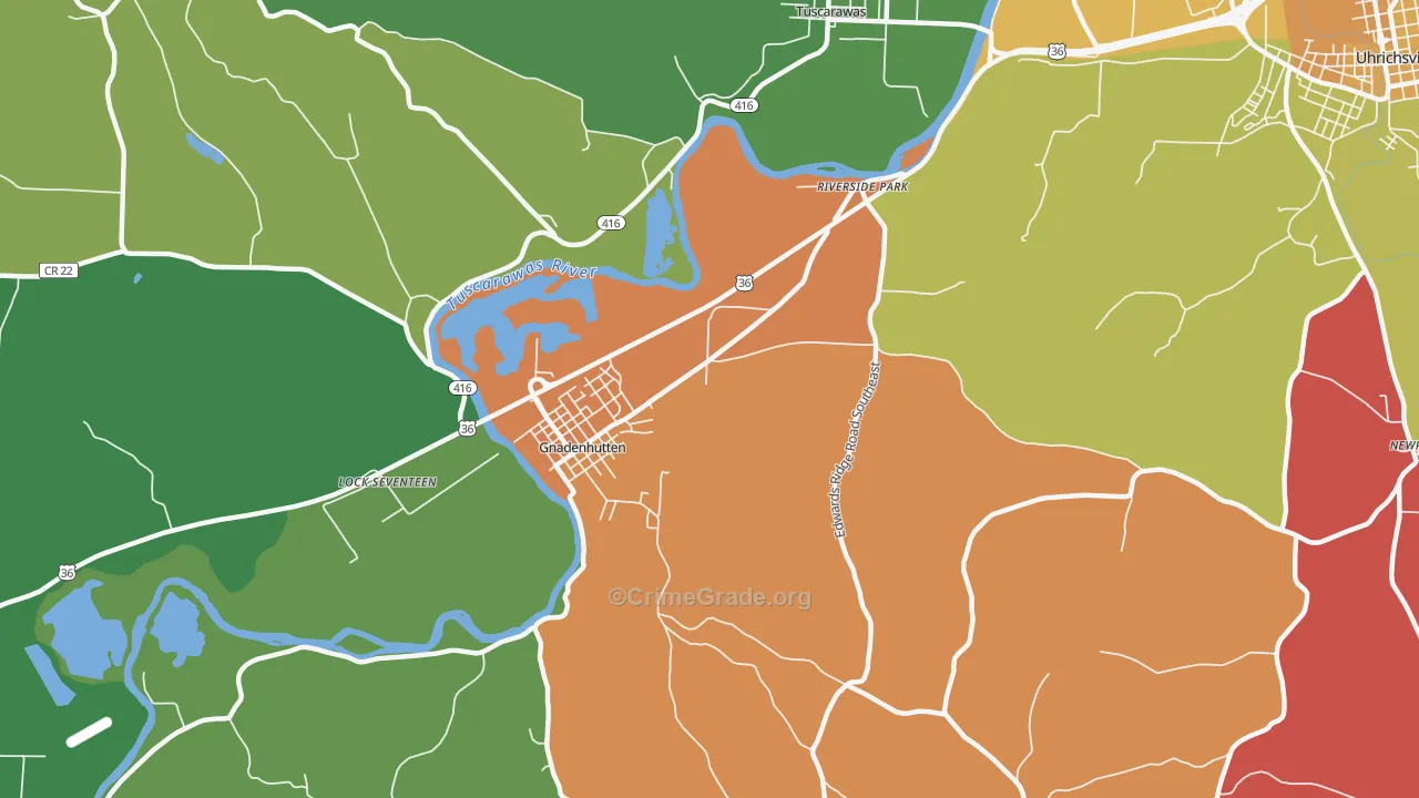 Riverside Park, OH Map of Assault Rates