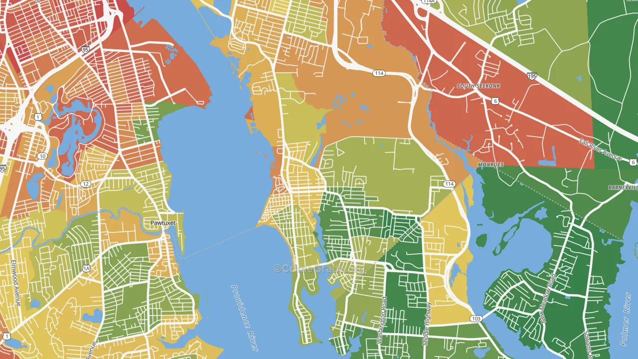 Riverside, RI Map of Assault Rates