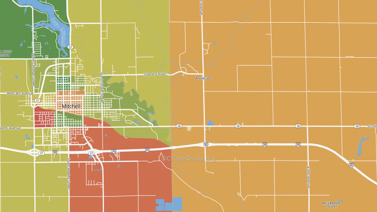 Riverside, SD Map of Assault Rates