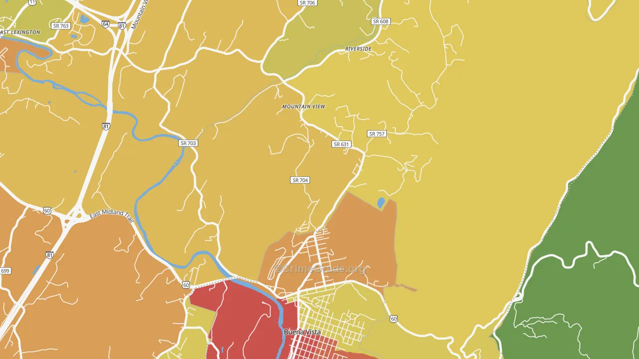 Riverside, VA Map of Assault Rates