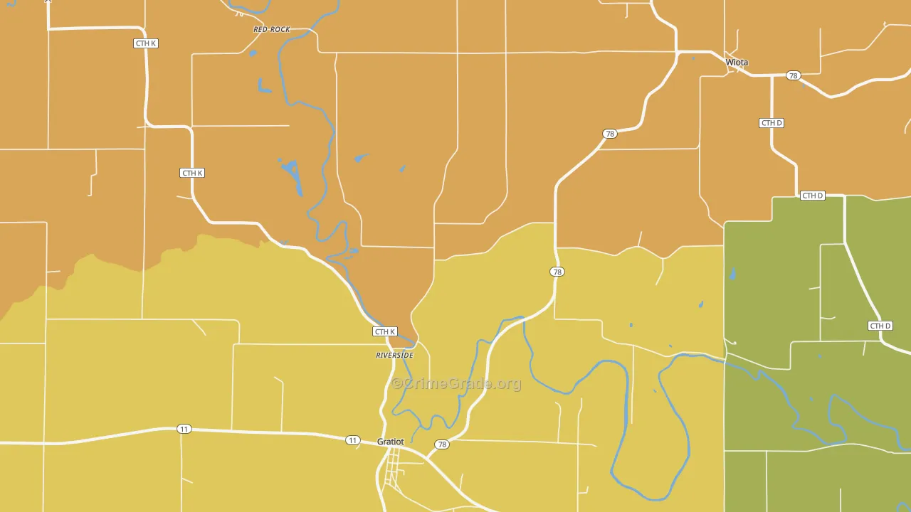 Riverside, WI Map of Assault Rates