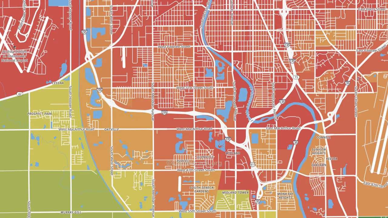 Riverside, Wichita, KS Map of Assault Rates