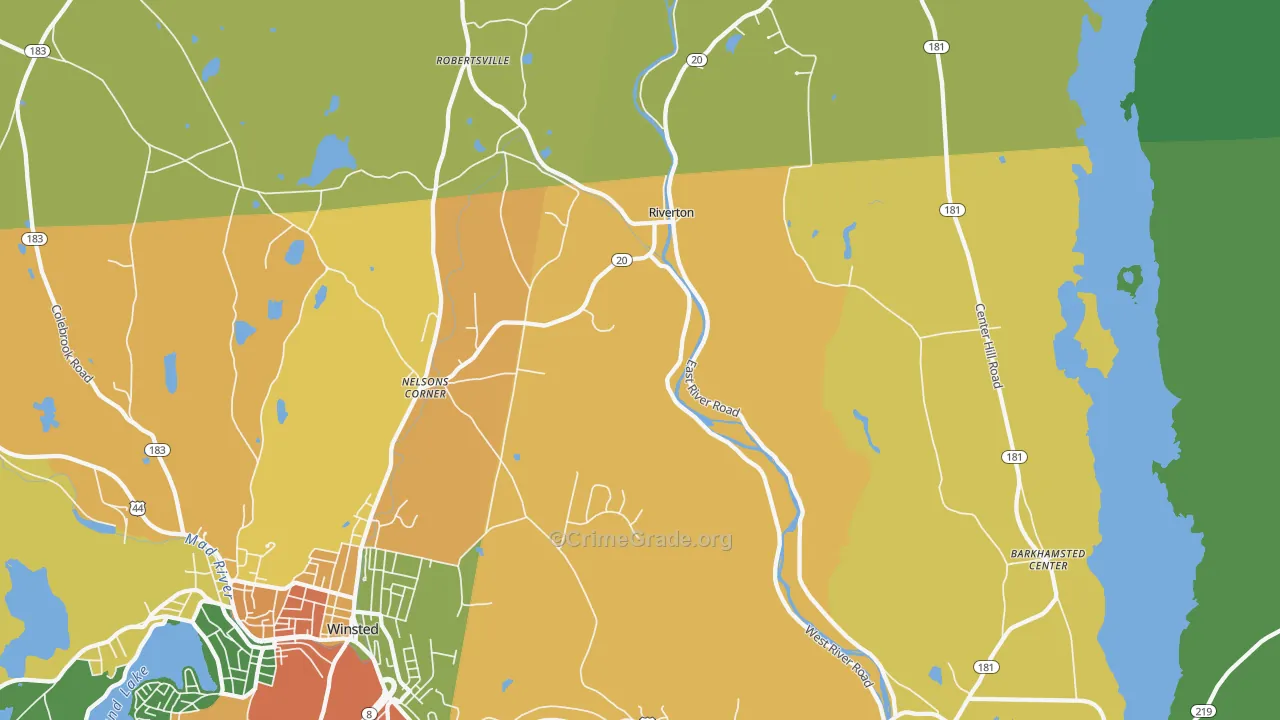 Riverton, CT Map of Assault Rates