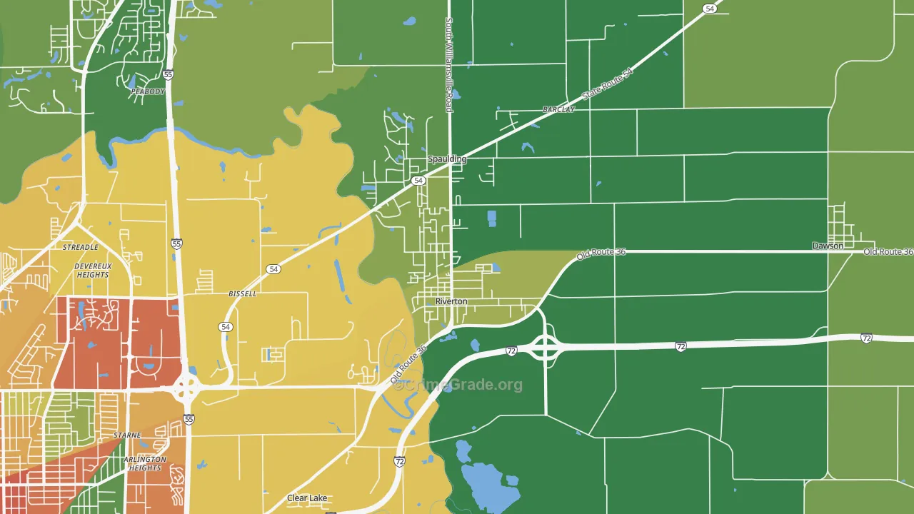 Riverton, IL Map of Assault Rates