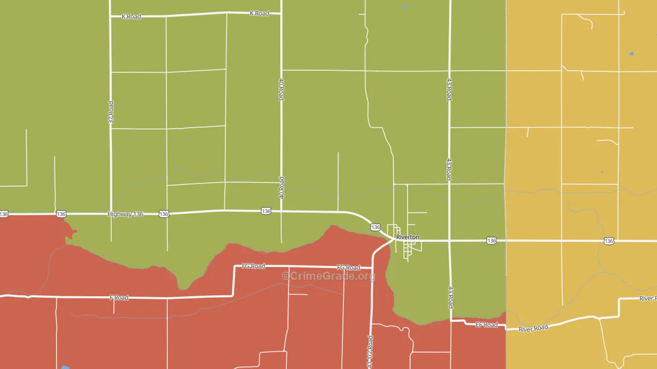 Riverton, NE Map of Assault Rates