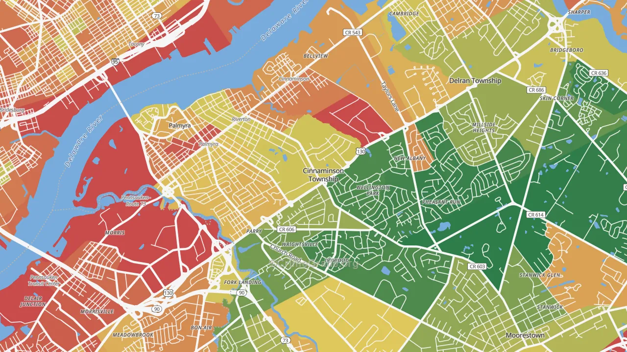 Riverton, NJ Map of Assault Rates
