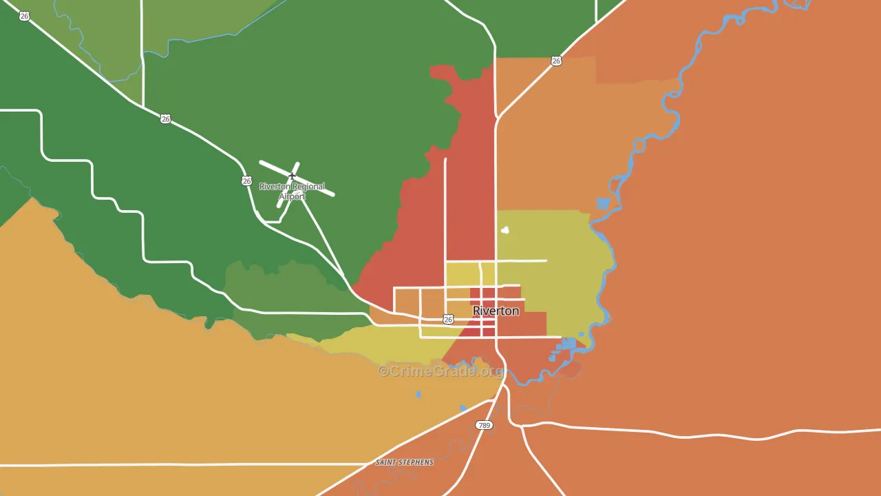 Riverton, WY Map of Assault Rates