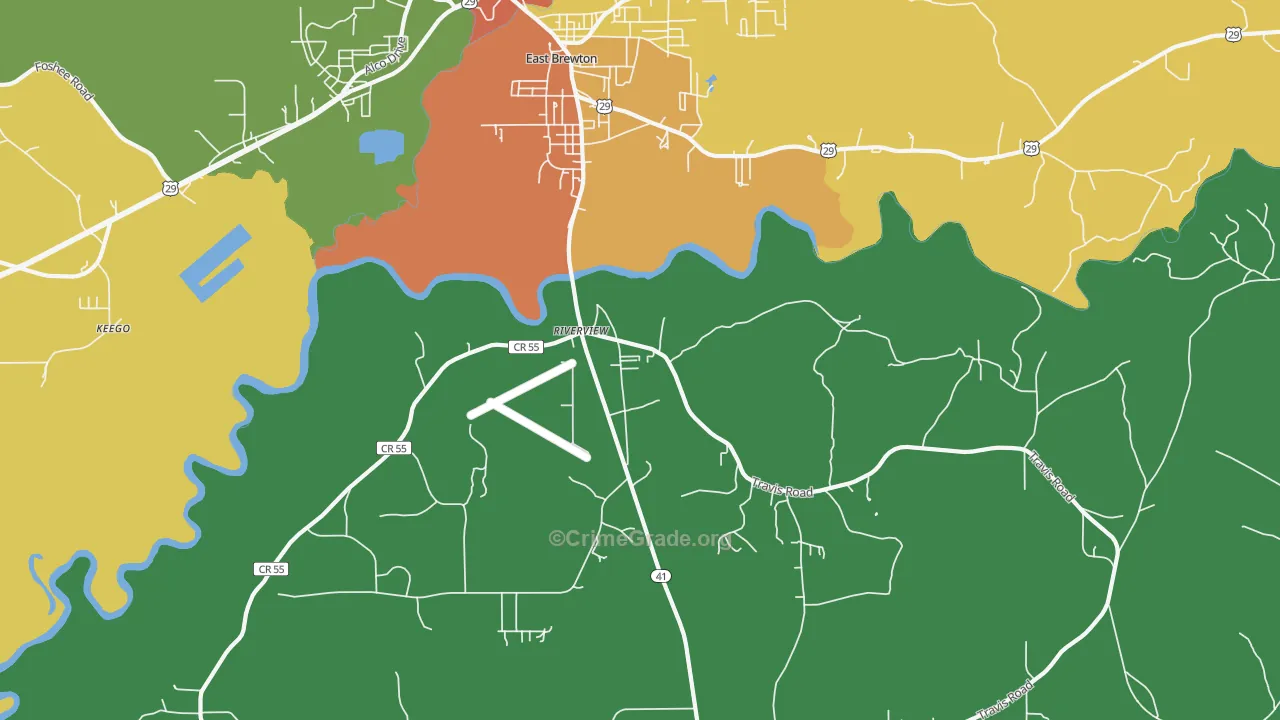 Riverview, AL Map of Assault Rates