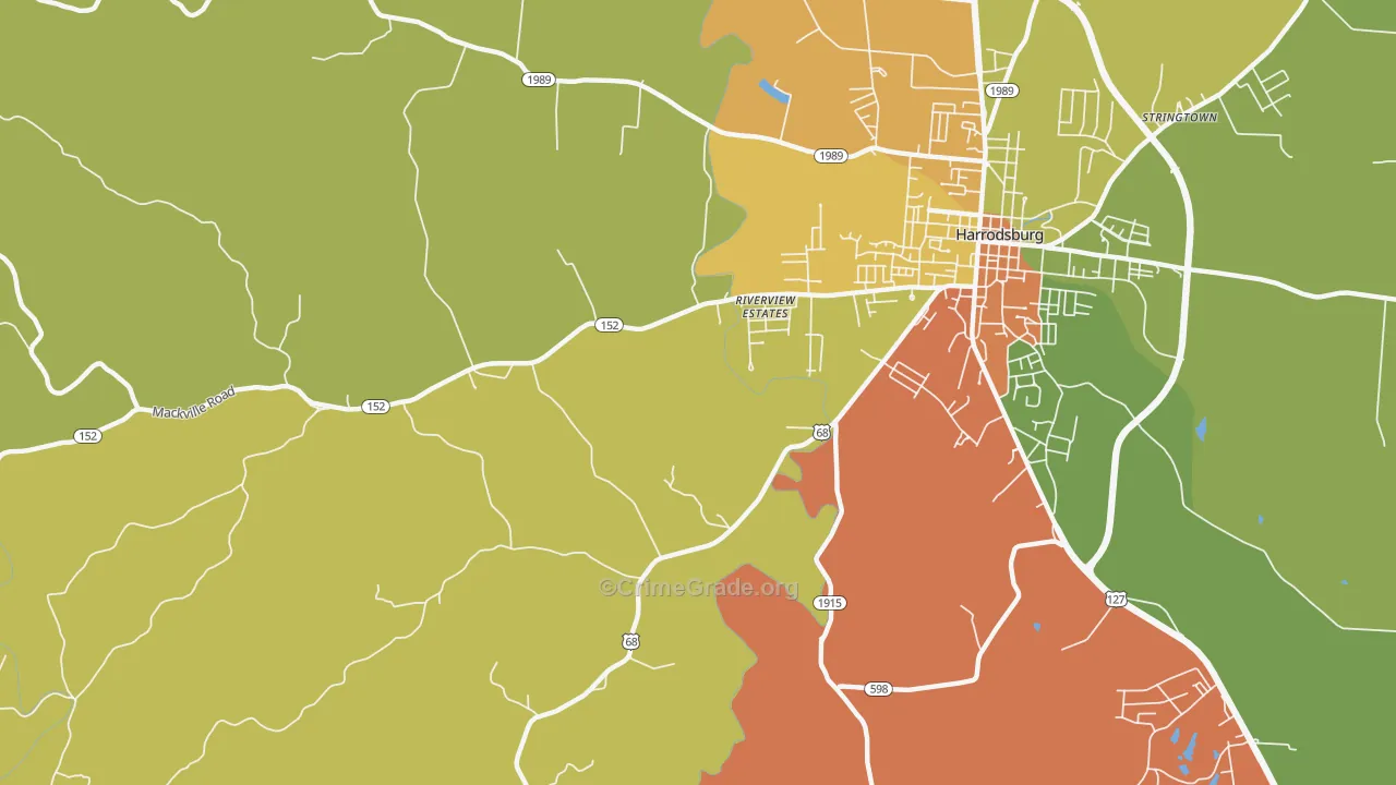 Riverview Estates, KY Map of Assault Rates