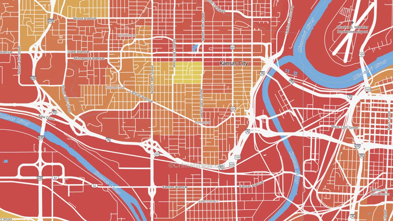 Riverview, Kansas City, KS Map of Assault Rates