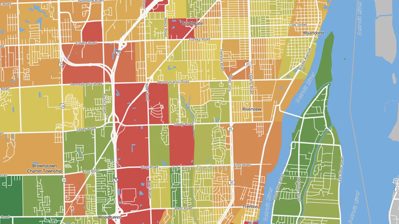 Riverview, MI Map of Assault Rates
