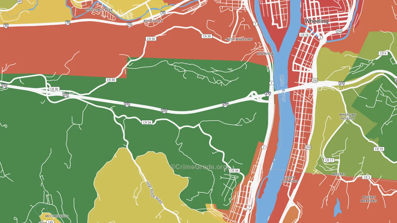 Riverview, OH Map of Assault Rates