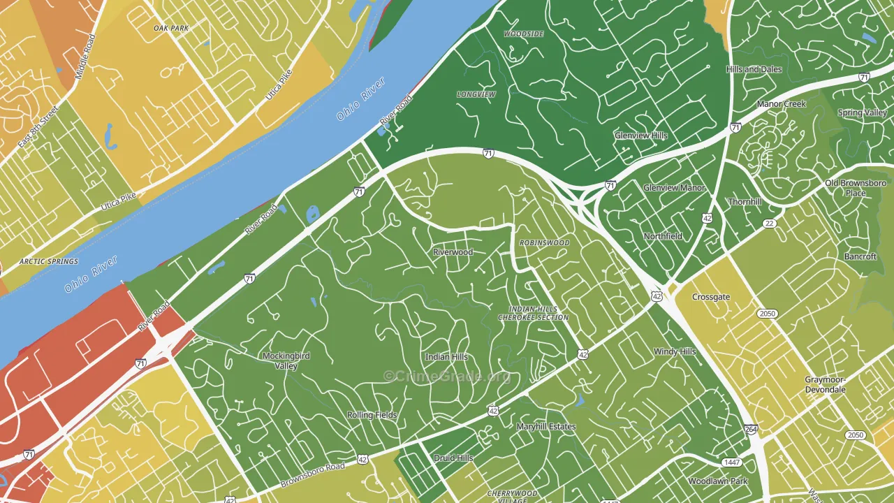 Riverwood, KY Map of Assault Rates
