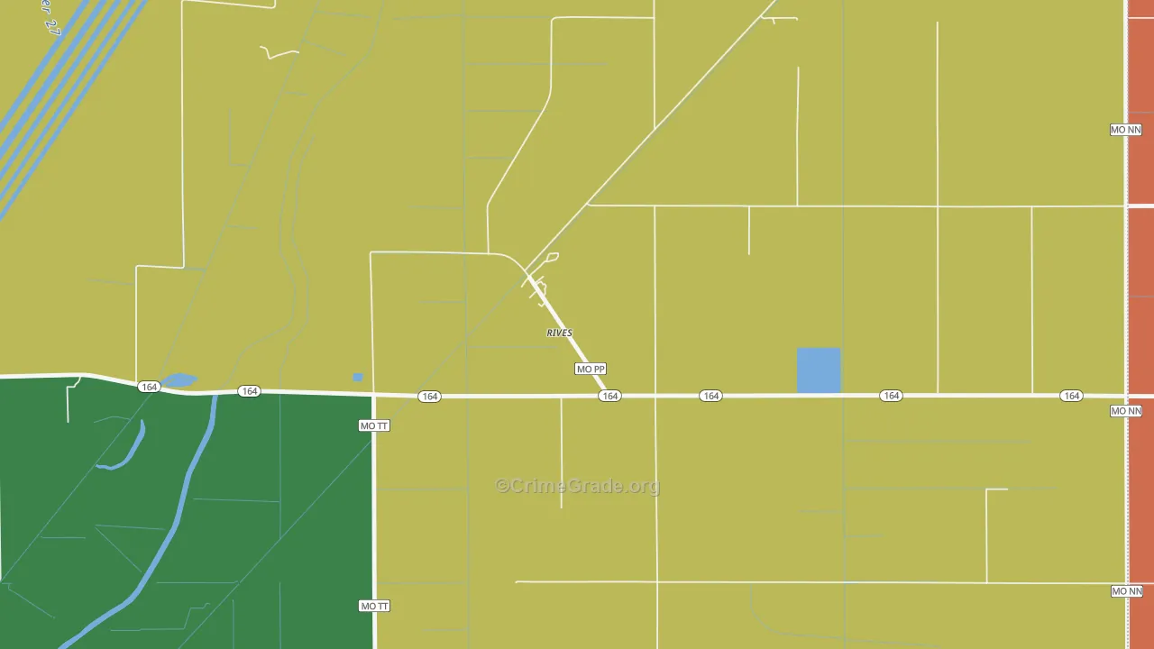 Rives, MO Map of Assault Rates