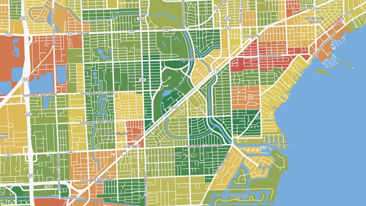 Riviera, Coral Gables, FL Map of Assault Rates