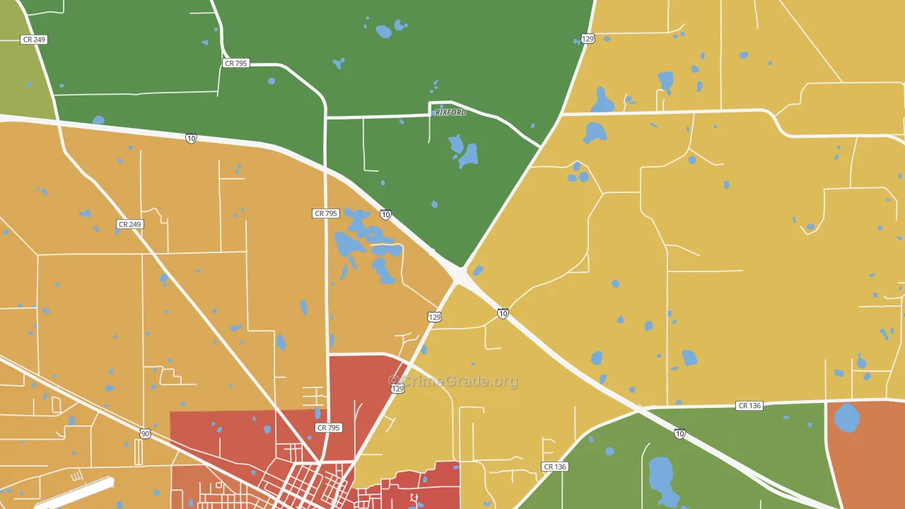 Rixford, FL Map of Assault Rates