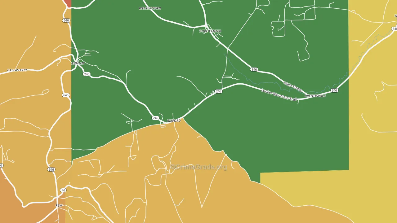 Rixford, PA Map of Assault Rates
